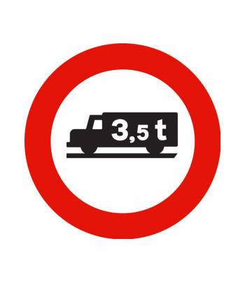 Indica la prohibición de acceso a vehículos destinados al transporte de mercancías de más de 3,5t Indica la prohibición de acceso a vehículos destinados al transporte de mercancías de más de 3,5t