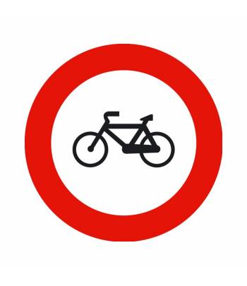 Indica la prohibición de acceso a un lugar, vía o camino estrictamente a ciclos. Indica la prohibición de acceso a un lugar, vía o camino estrictamente a ciclos.