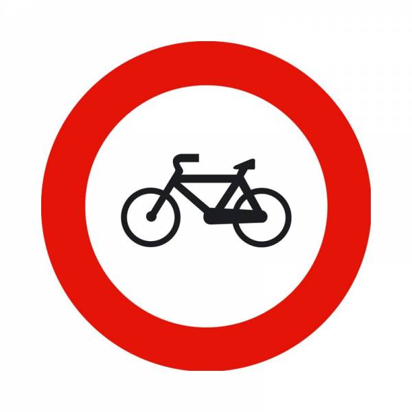 Indica la prohibición de acceso a un lugar, vía o camino estrictamente a ciclos. Indica la prohibición de acceso a un lugar, vía o camino estrictamente a ciclos.