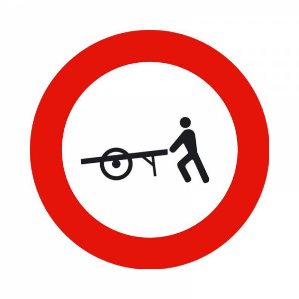 Indica la prohibición de acceso a un lugar, vía o camino a los carros de mano Indica la prohibición de acceso a un lugar, vía o camino a los carros de mano