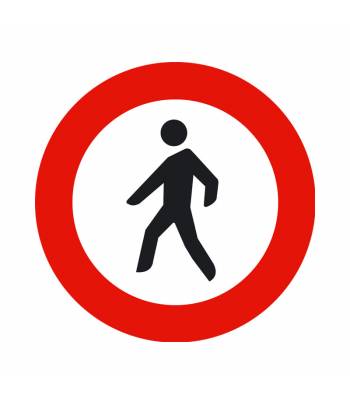Indica la prohibición de acceso a un lugar, vía o camino a personas físicas (peatones).