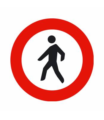 Indica la prohibición de acceso a un lugar, vía o camino a personas físicas (peatones). Indica la prohibición de acceso a un lugar, vía o camino a personas físicas (peatones).