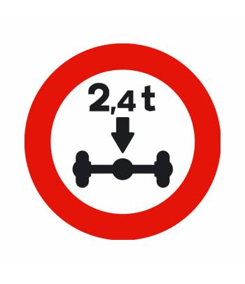 Indica la limitación de acceso a vehículos en función del peso de su eje.