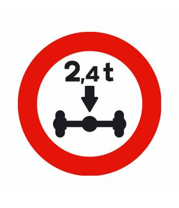 Indica la limitación de acceso a vehículos en función del peso de su eje. Indica la limitación de acceso a vehículos en función del peso de su eje.