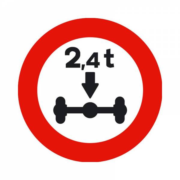 Indica la limitación de acceso a vehículos en función del peso de su eje.