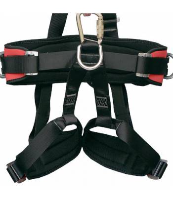Arnés anticaídas y de suspensión con enganche dorsal y pectoral. Es cómodo e incluye cinturón de posicionamiento.