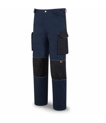 Pantalón multibolsillos tergal en color marino/negro con rodilleras en tejido Cordura y muy resistente a la abrasión