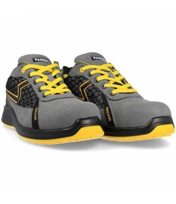 Zapato de trabajo ESD tipo deportivo fabricado en una combinación de microfibra y tejido de rejilla muy transpirable Zapato de trabajo ESD tipo deportivo fabricado en una combinación de microfibra y tejido de rejilla muy transpirable