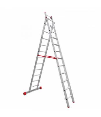 Escalera multiusos profesional ligera, con peldaños antideslizantes de 80 mm de profundidad,