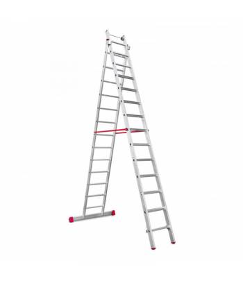 Escalera multiusos profesional ligera, con peldaños antideslizantes de 80 mm de profundidad,