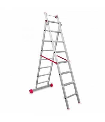 Escalera multiusos profesional ligera, con peldaños antideslizantes de 80 mm de profundidad,