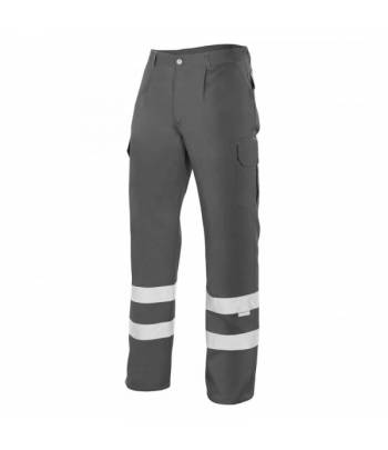 Pantalones básicos de trabajo con dos bandas reflectantes termoselladas