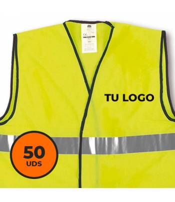 Pack de 50 chalecos de trabajo reflectante personalizados