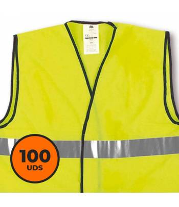 Pack de 100 chalecos de trabajo reflectantes básicos