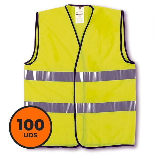 Pack de 100 chalecos de trabajo reflectantes básicos