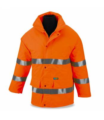 Parka impermeable certificada para alta visibilidad