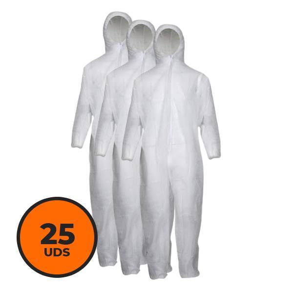 Pack de 25 trajes desechables para trabajos de limpieza