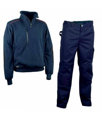 Conjunto: Casaco de lã Cofra + calças Rabat (azul-marinho)