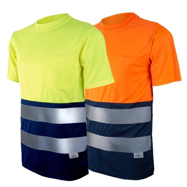 Camiseta bicolor Chintex de alta visibilidad con bandas