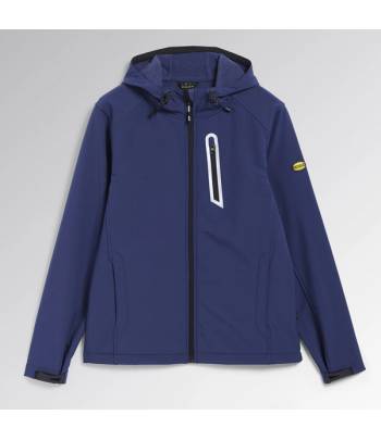 Softshell con capucha Diadora Sail en color azul Navi senyals